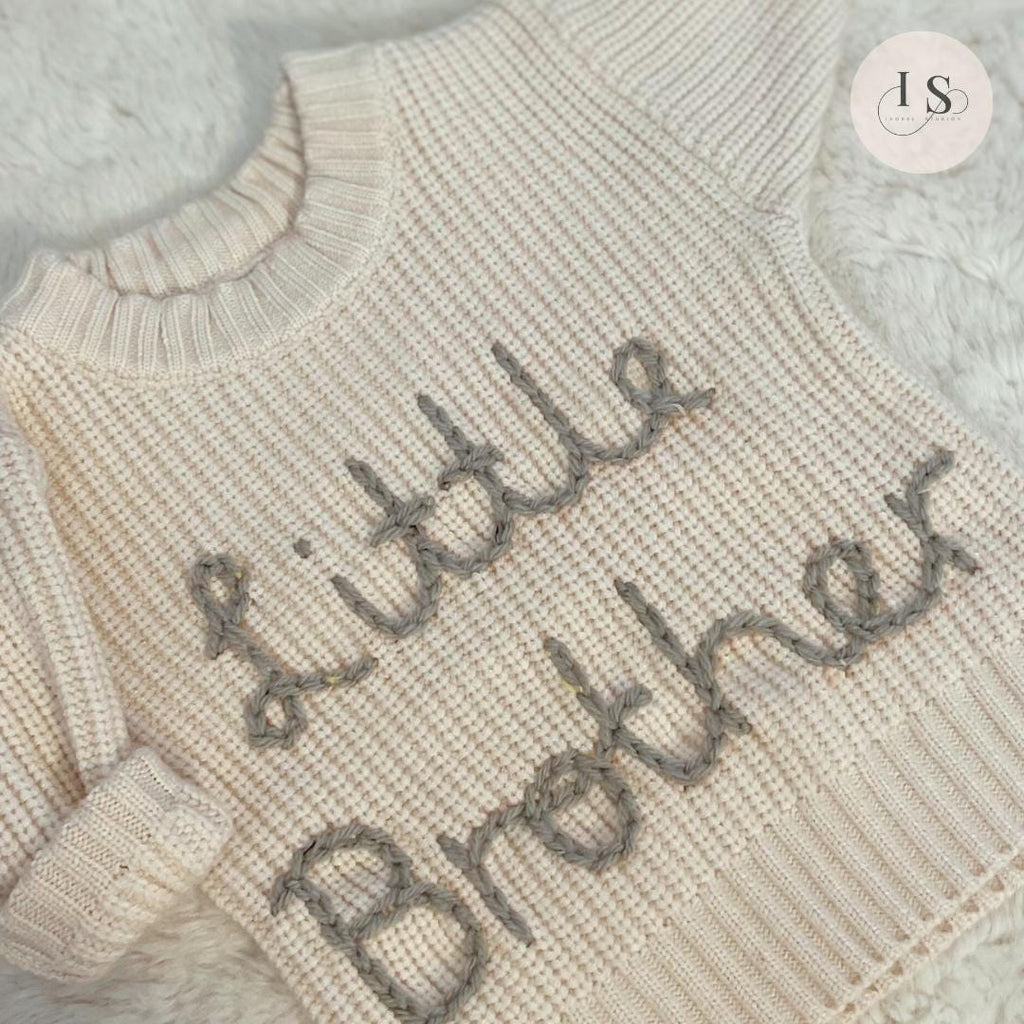 Big Brother Jumper| Little Brother | Personalised Baby Jumper | Embroidered Knit Jumper | Pregnancy Announcement
