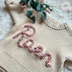 Personalised Baby Name Jumper | Embroidered Knit Sweater | Personalised Baby Gift | Baby Girl Jumper | Baby Boy Jumper | Newborn & Toddler Outfit