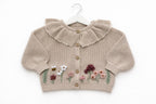 Hand Embroidered Floral Frill Cardigan | Personalised Name Cardigan | Child Toddler Baby | Birthday Gift | First Birthday | Custom Cardigan