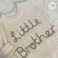 Little Brother | Big Brother | Big Sister | Little Sister | Personalised Baby Jumper | Embroidered Knit Jumper | Pregnancy Announcement