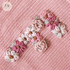 Personalised Embroidered Baby Set | Hand Embroidered Knit Set | Floral Initial Top & Shorts | Two Piece Romper Set Summer Outfit | Toddler