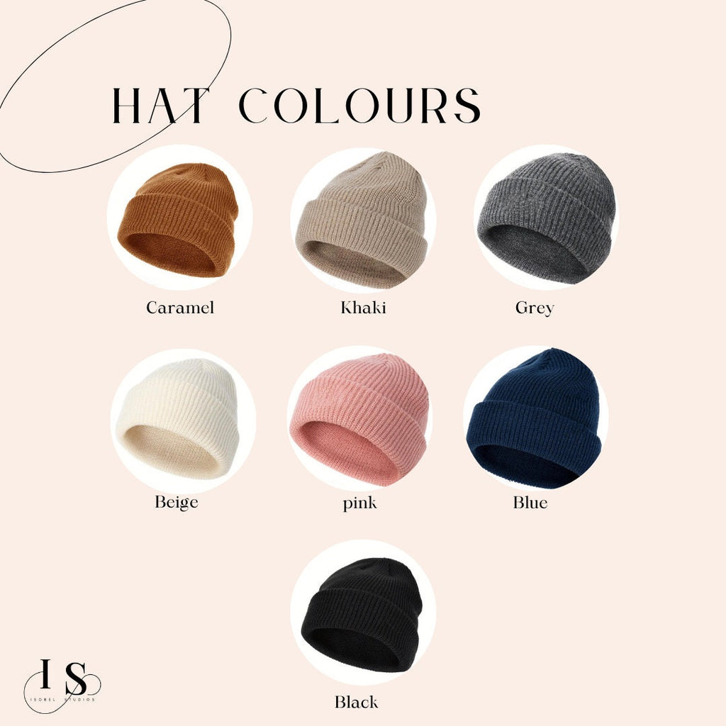 Personalized Baby Name Hat | Hand Embroidered Knit Hat | Girls Boys Unisex | Newborn, Toddler, Child Gift | New Baby Gift | Baby Hat | Beanie
