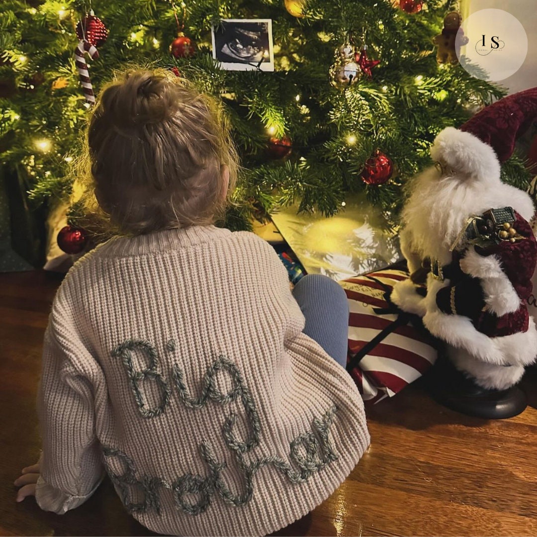 Big Brother Jumper| Little Brother | Personalised Baby Jumper | Embroidered Knit Jumper | Pregnancy Announcement