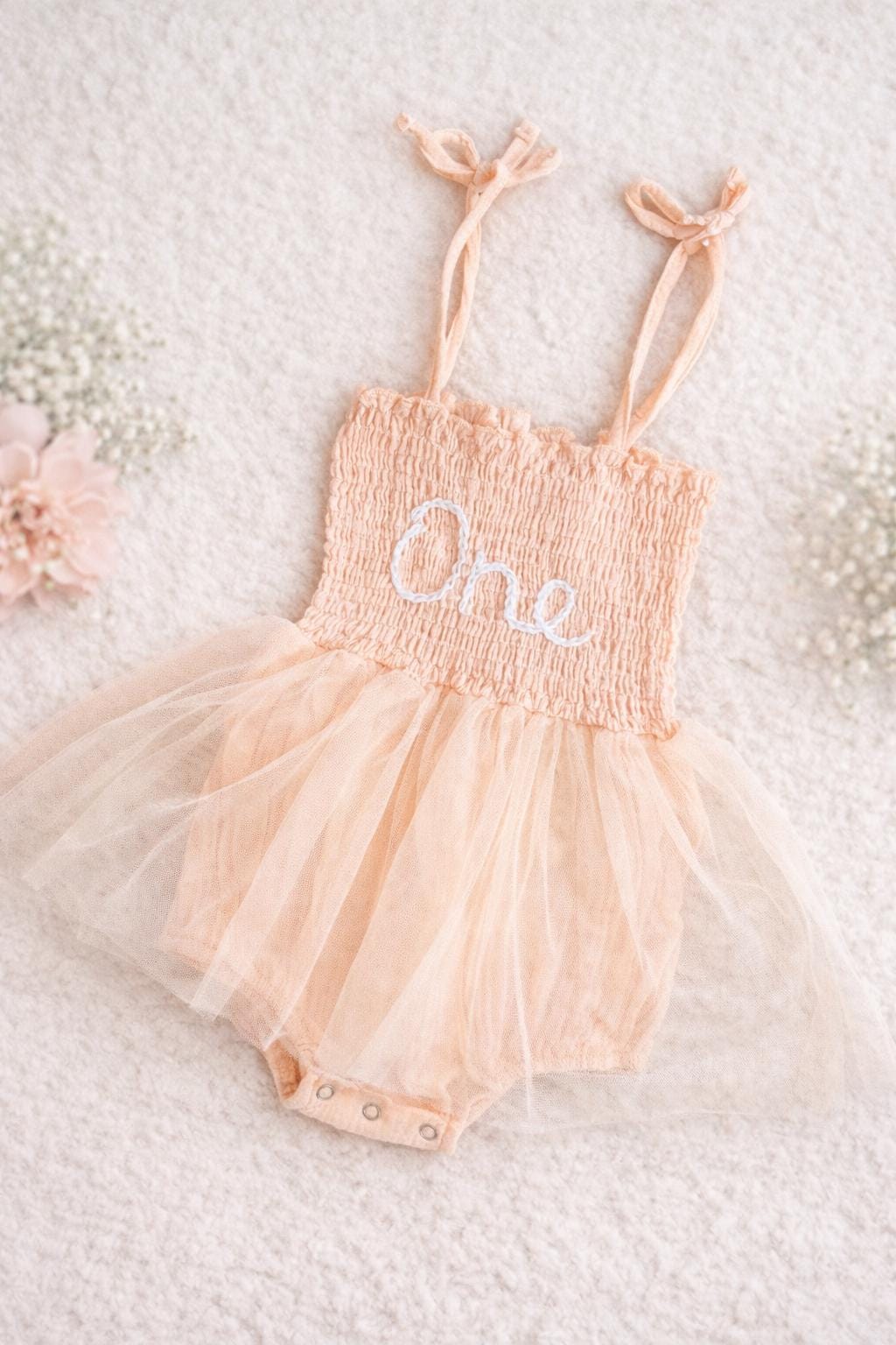 First Birthday Outfit Bundle Girl | ONE Cake Smash Set | Tutu Romper Dress | Tassel Banner, Crown & Cake Topper | 1st Birthday Party Decor