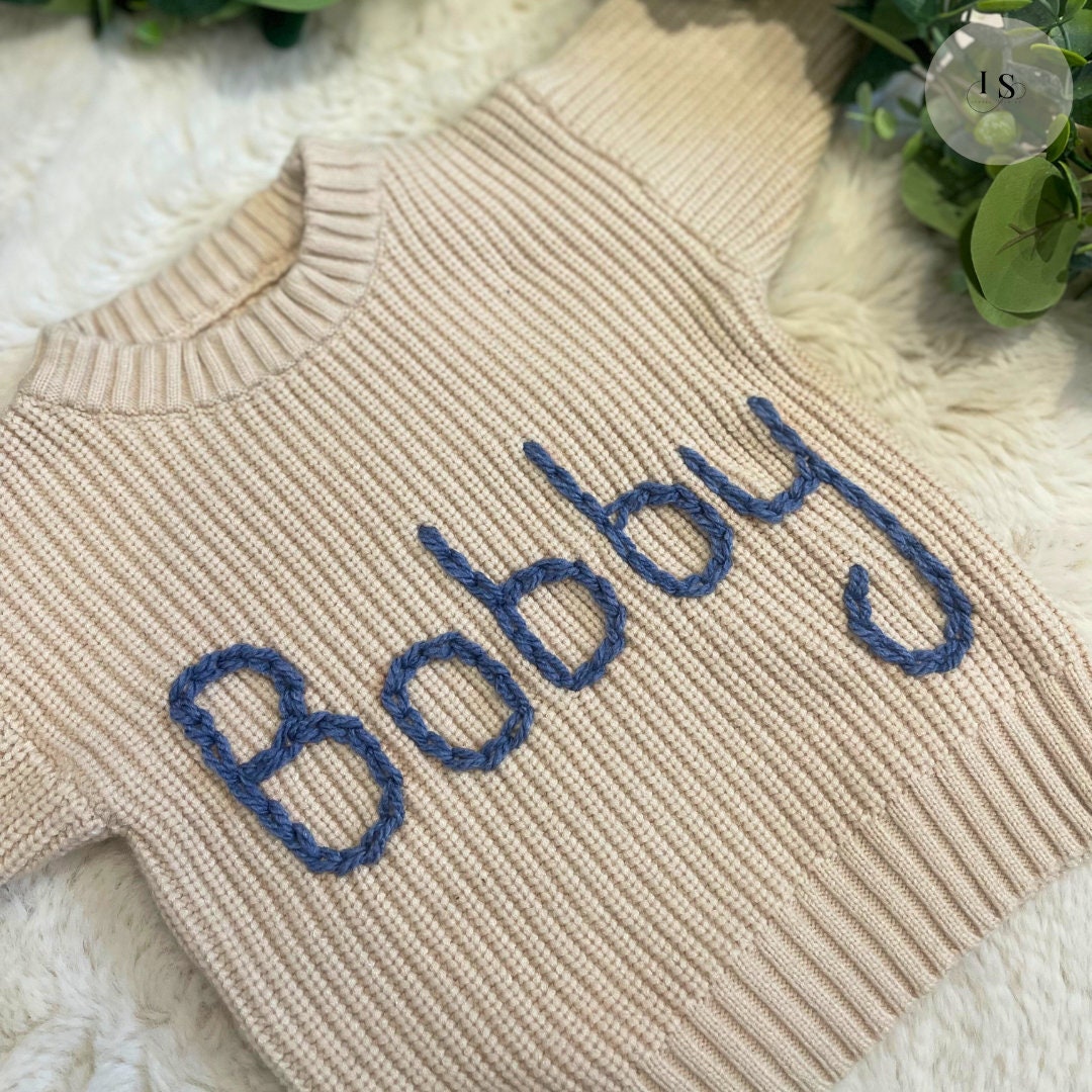 Personalised Baby Sweater | Gift For Baby | Custom Sweater For Babies | Custom Name Jumper | Baby Knit Jumper | Embroidered Jumper For Kids