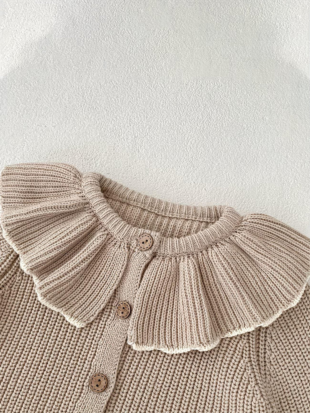 Viral Personalised Frill Cardigan Baby Toddler Child | Custom Name Knit Jumper | Neutral Embroidered Sweater | Trending Baby Gift