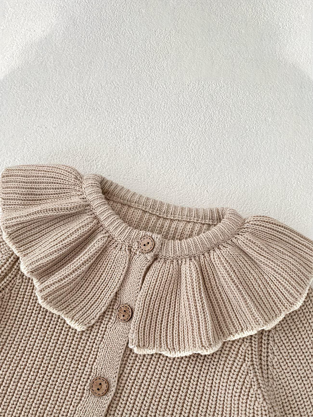 Viral Personalised Frill Cardigan Baby Toddler Child | Custom Name Knit Jumper | Neutral Embroidered Sweater | Trending Baby Gift