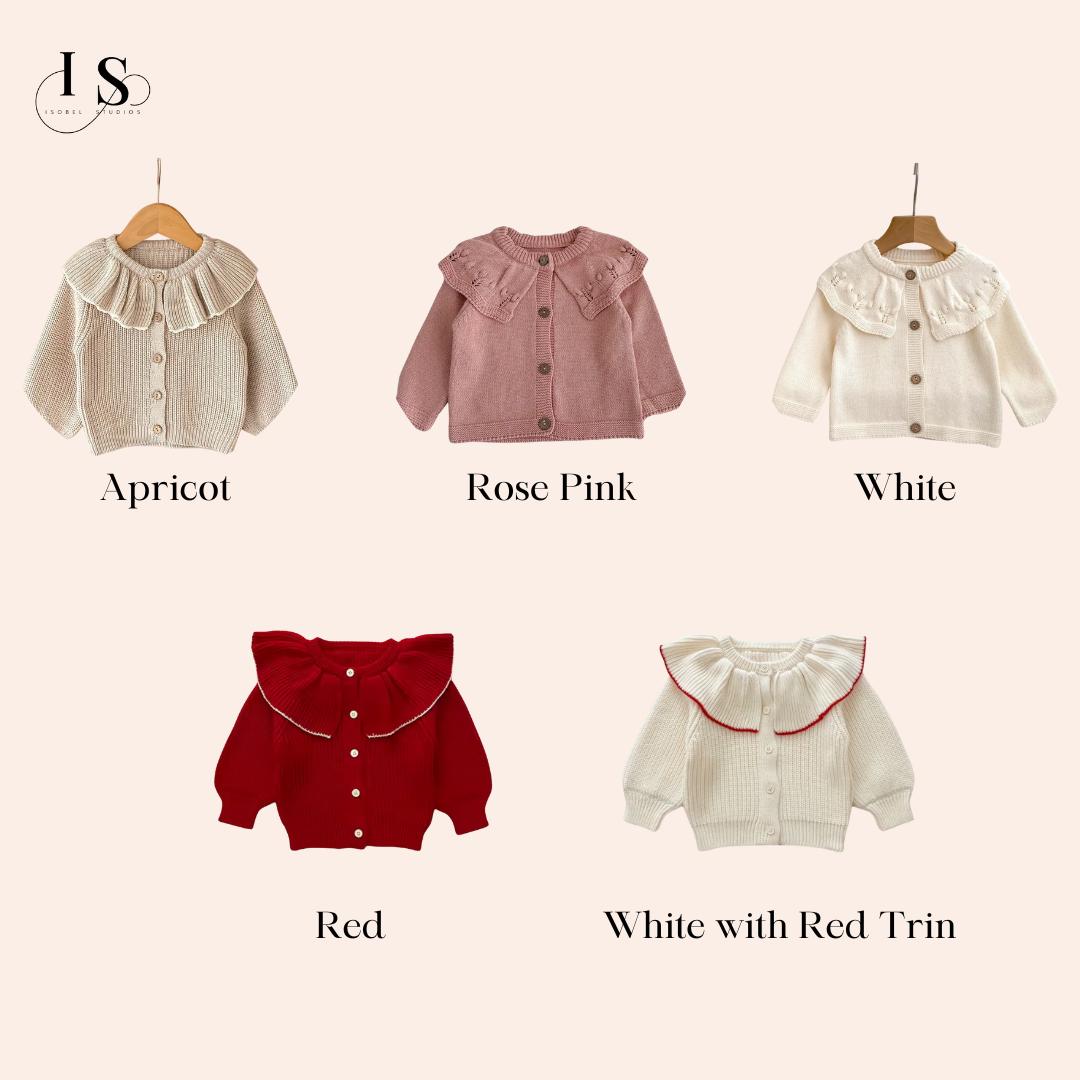 Viral Personalised Frill Cardigan Baby Toddler Child | Custom Name Knit Jumper | Neutral Embroidered Sweater | Trending Baby Gift