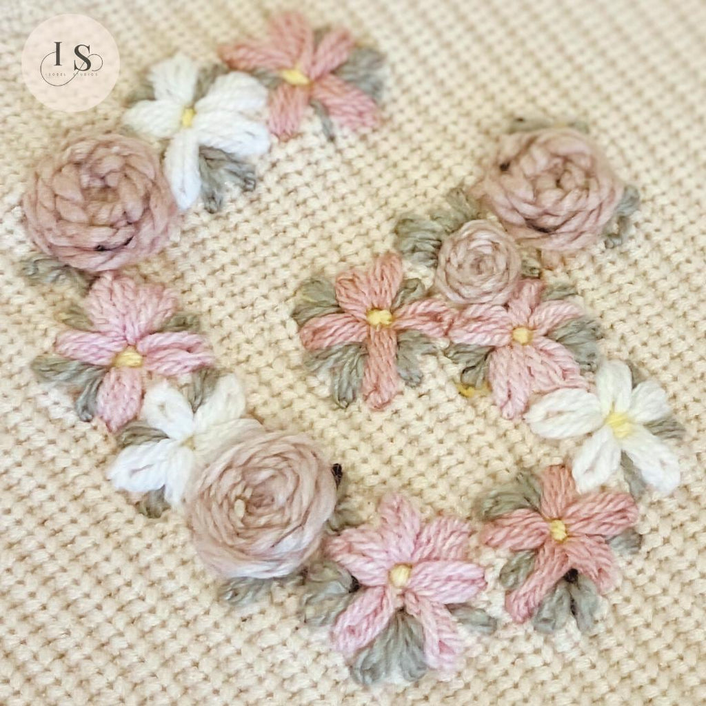 Personalised Embroidered Baby Set | Hand Embroidered Knit Set | Floral Initial Top & Shorts | Two Piece Romper Set Summer Outfit | Toddler