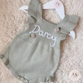 Personalized Embroidered Baby Floral Romper |  Summer Outfit | Newborn Baby Girl Gift | Custom Baby Name Outfit | First Birthday | Roses