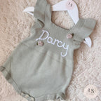 Personalized Embroidered Baby Floral Romper |  Summer Outfit | Newborn Baby Girl Gift | Custom Baby Name Outfit | First Birthday | Roses