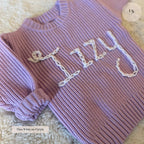 Personalised Baby Name Jumper | Embroidered Knit Sweater | Personalised Baby Gift | Baby Girl Jumper | Baby Boy Jumper | Newborn & Toddler Outfit
