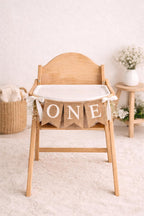 ONE First Birthday Banner Garland | Neutral High Chair Banner, Cake Smash Backdrop, First Birthday Photoshoot Decor | 1st Birthday Party