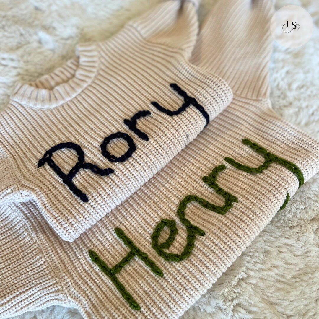 Personalised Baby Sweater | Gift For Baby | Custom Sweater For Babies | Custom Name Jumper | Baby Knit Jumper | Embroidered Jumper For Kids