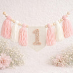 First Birthday Outfit Bundle Girl | ONE Cake Smash Set | Tutu Romper Dress | Tassel Banner, Crown & Cake Topper | 1st Birthday Party Decor