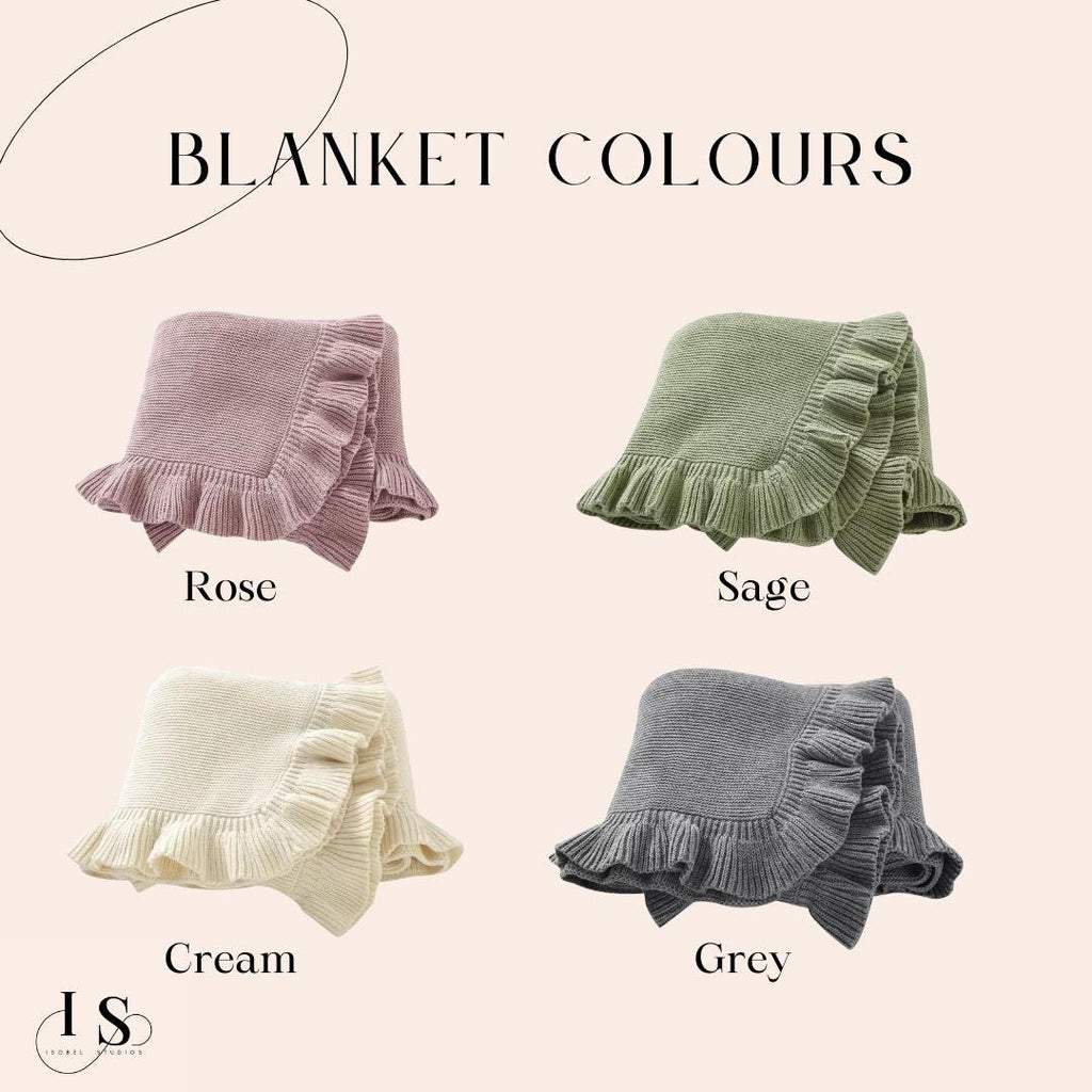 Personalised Hand Embroidered Baby Name Blanket | Baby Girls Gift | Custom Cream White Neutral Blanket | Newborn Baby Gift | Flowers Floral