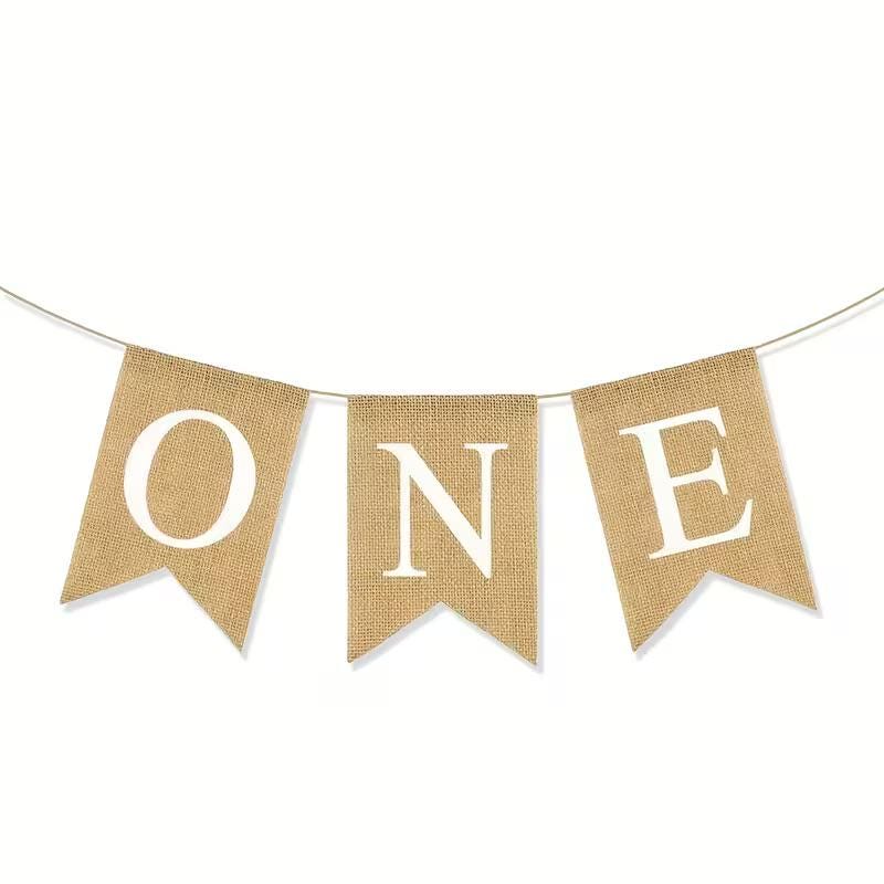 ONE First Birthday Banner Garland | Neutral High Chair Banner, Cake Smash Backdrop, First Birthday Photoshoot Decor | 1st Birthday Party