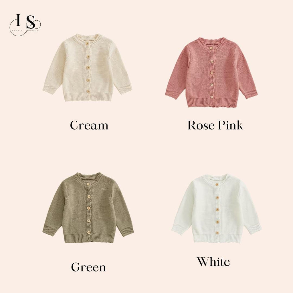 Hand Embroidered Rose Flower Cardigan | Personalised Name Cardigan | Toddler Baby | Girls Birthday Gift | First Birthday | Custom Cardigan