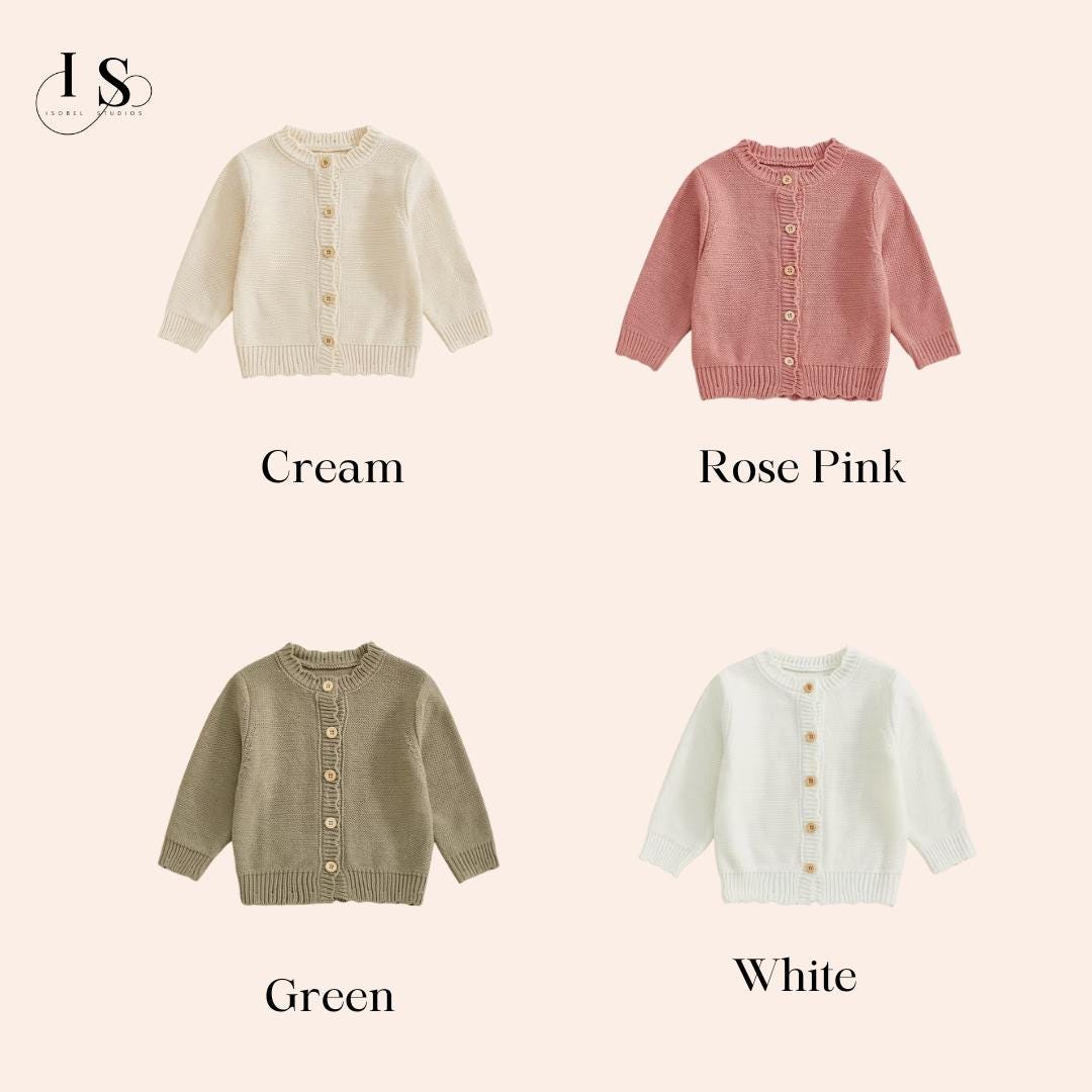 Hand Embroidered Rose Flower Cardigan | Personalised Name Cardigan | Toddler Baby | Girls Birthday Gift | First Birthday | Custom Cardigan