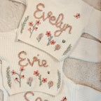 Hand Embroidered Flower Cardigan | Name Cardigan | Child Toddler Baby | Girls Birthday Gift | First Birthday | Custom Cardigan