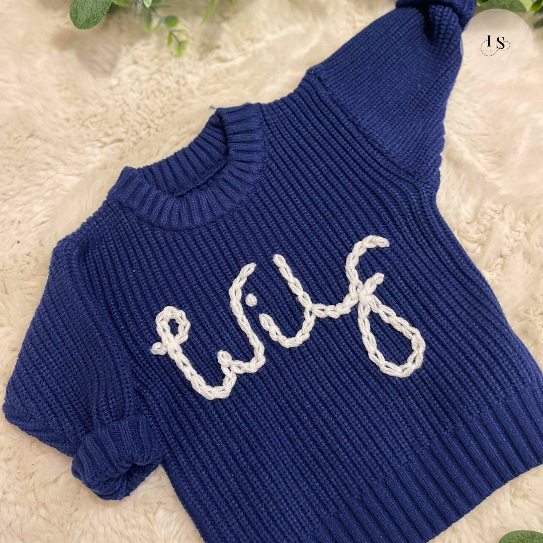 Personalised Baby Sweater | Gift For Baby | Custom Sweater For Babies | Custom Name Jumper | Baby Knit Jumper | Embroidered Jumper For Kids