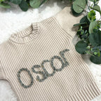 Personalised Baby Name Jumper | Personalised Knit Jumper | Hand Embroidered | Girls Boys Unisex | Newborn Gift | New Baby Gift | Baby Jumper