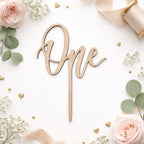 Wooden “One” Cake Topper | First Birthday Cake Topper | Cake Smash Prop | First Birthday Photoshoot Decor | First Birthday Party Decoration