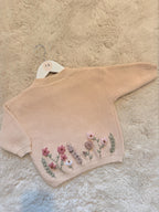 Hand Embroidered Flower Jumper | Personalised Name Jumper | Child Toddler Baby | Girls Birthday Gift | First Birthday | Custom Pink Jumper