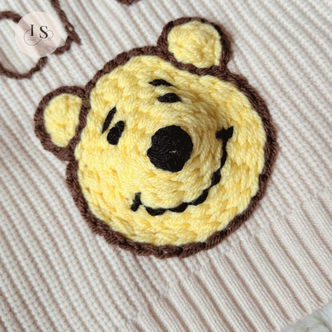 Personalized Winnie the Pooh Sweater | Custom Name Jumper | Pooh Bear Jumper | Unisex Newborn Baby Gift | Personalized Girl Boys Birthday