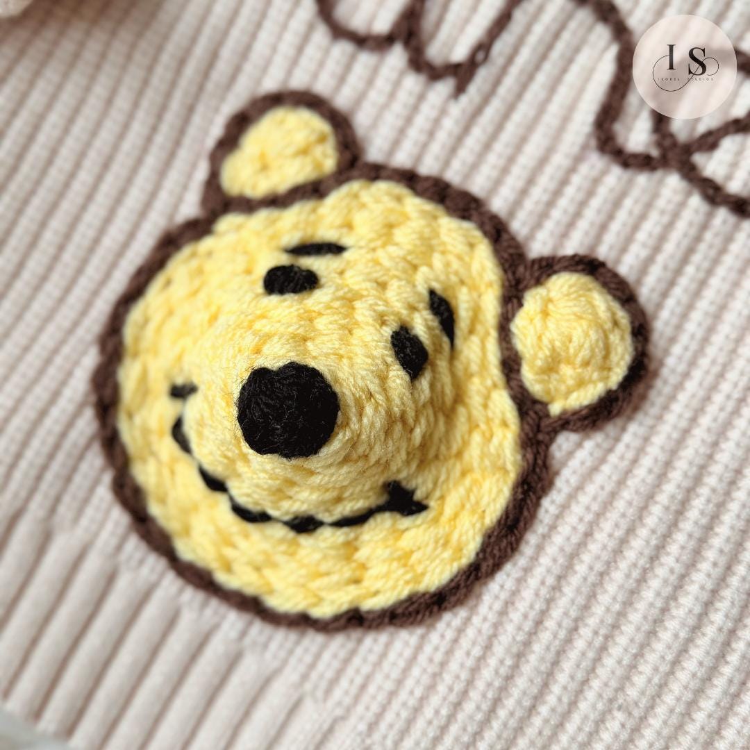 Personalized Winnie the Pooh Sweater | Custom Name Jumper | Pooh Bear Jumper | Unisex Newborn Baby Gift | Personalized Girl Boys Birthday
