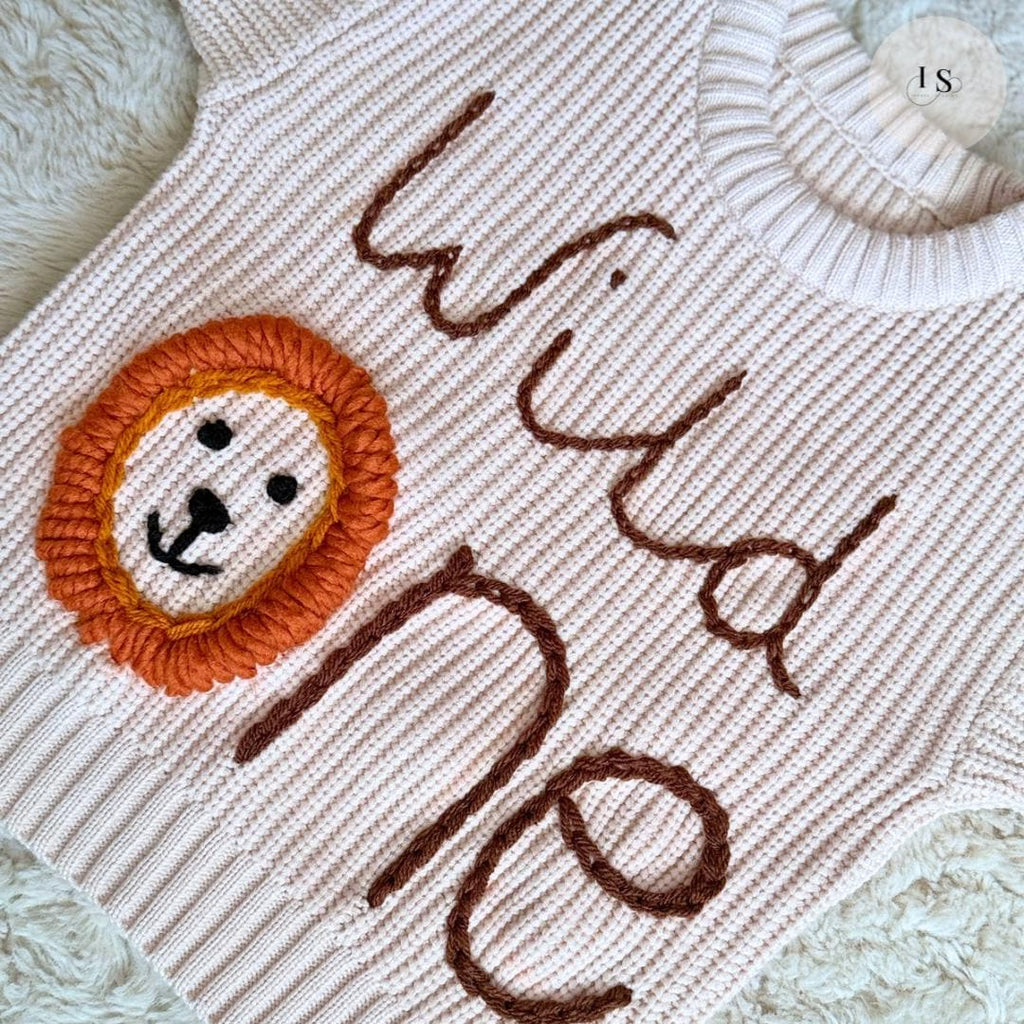 Personalized Baby Jumper | Wild One | Hand Embroidered Knit Jumper | First Birthday Gift | Baby Girl Jumper | Baby Boy Jumper | Bespoke