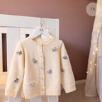 Hand Embroidered Rose Flower Cardigan | Personalised Name Cardigan | Toddler Baby | Girls Birthday Gift | First Birthday | Custom Cardigan