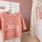 Personalized Valentine's Jumper | Baby & Toddler Heart Embroidered Sweater | Custom Name Knit Jumper | Valentine's Baby Outfit |