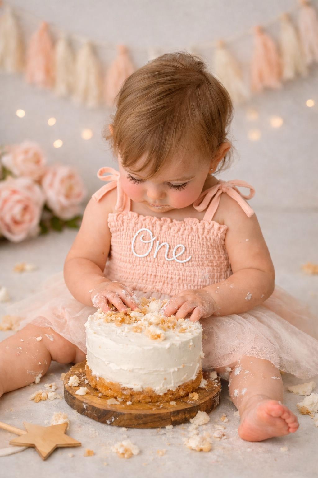 First Birthday Outfit Baby Girl | One Cake Smash Outfit | 1st Birthday Romper Tutu Dress | Baby Girl First Birthday Dress Photoshoot Outfit